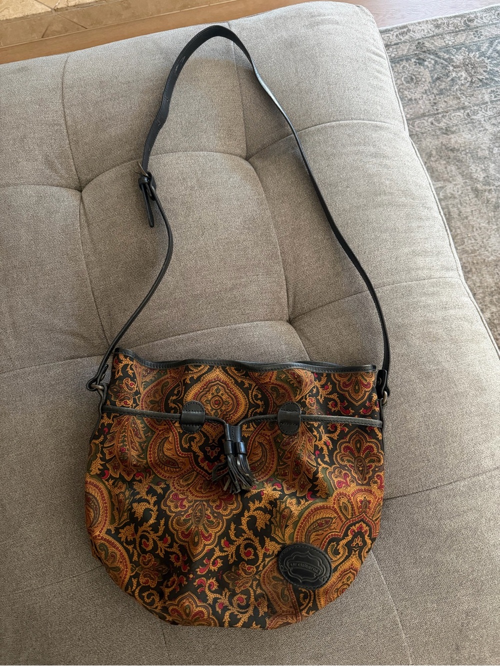 Vintage Liz Claiborne Paisley Tassel Shoulder Bag